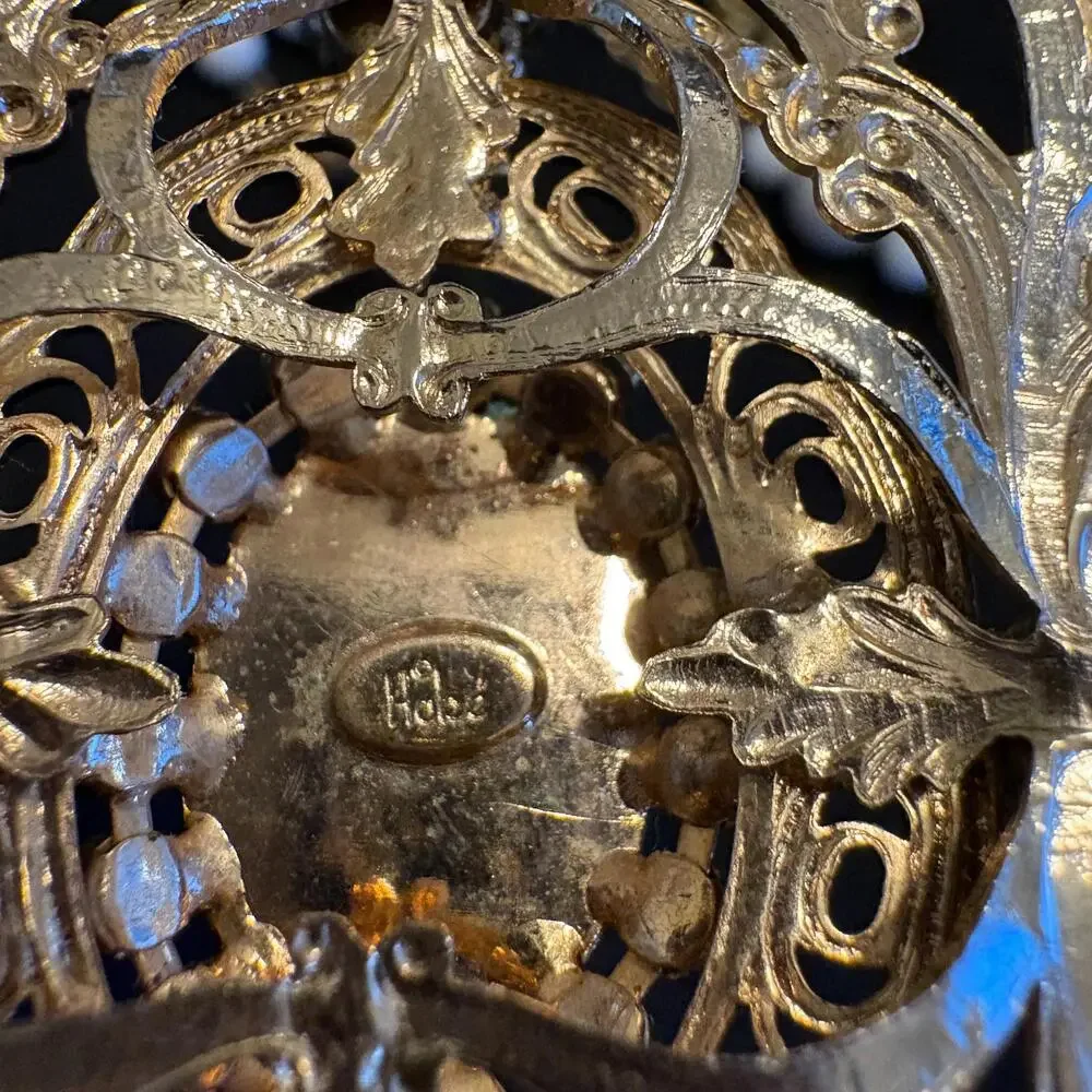 Vintage Hobe Double Strands Gold Tone Bohemian Statement Beaded Chain Necklace - Picture 9 of 9